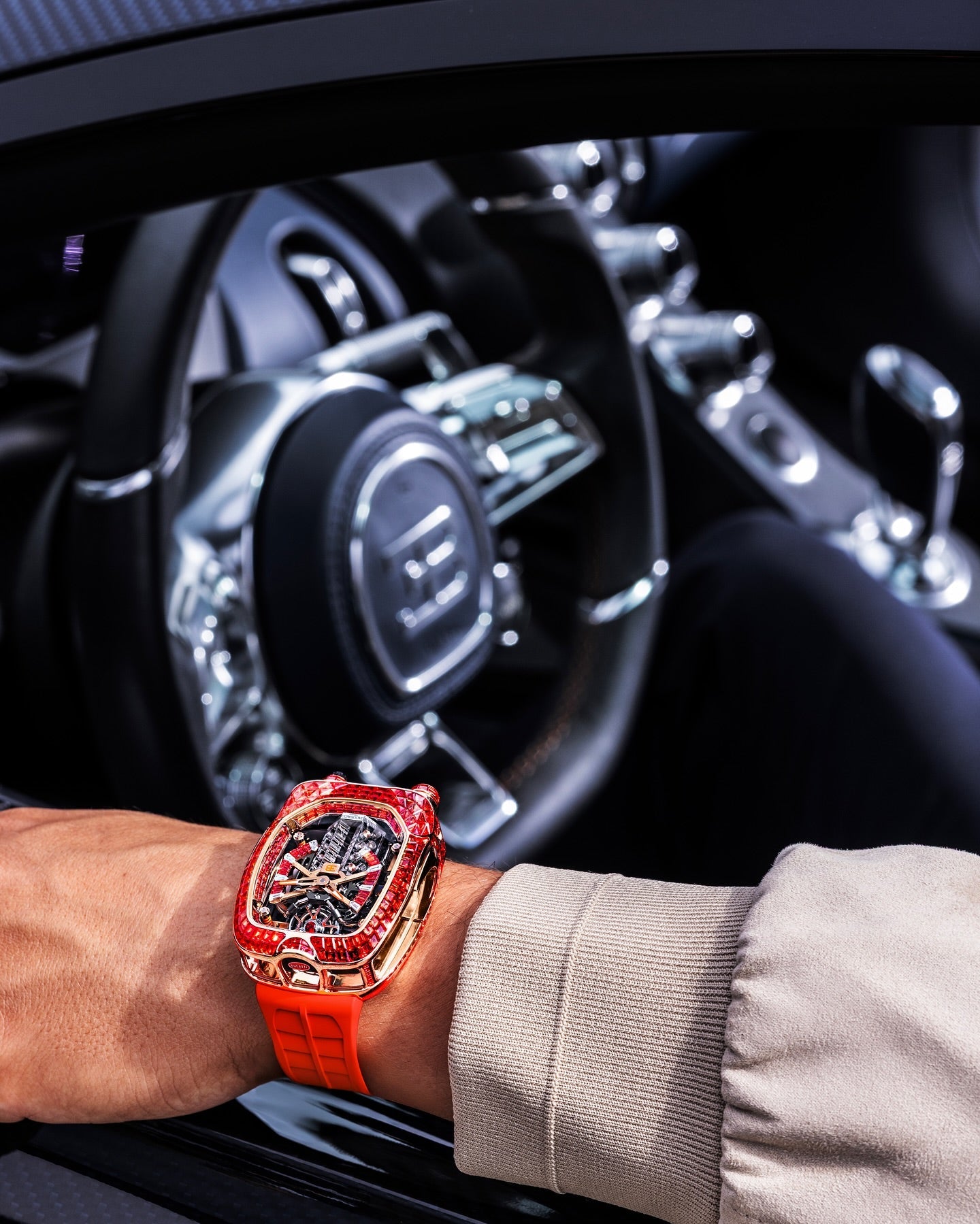 Limited Edition Jacob & Co. Bugatti Chiron Tourbillon Baguette watch